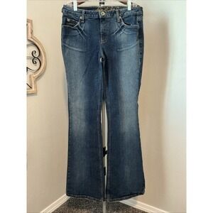 Arizona Jeans Flared Denim Dark Wash Hippie Boho Sz 11
